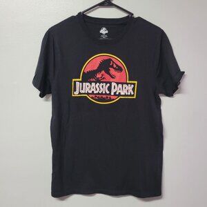 Jurassic World Park Tee Shirt Boys Medium Youth Black Dinosaur T Rex Movie